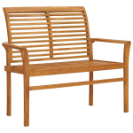 Sodo suoliukas，Sodo suolas，Lauko suoliukas su mėlyna pagalvėle, 112cm, tikmedžio masyvas CFE9171929