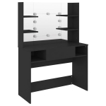 Kosmetinis staliukas，Makiažo stalas su LED, juodas, 100x40x135cm, MDF CFE1992317