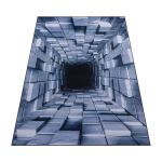 Mėlynas 3D kilimas 160x220 cm svetainei ar kambariui, moderni optinė iliuzija