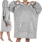 XXL &scaron;iltas gobtuvas, oversize megztinis antklodė, pilkas