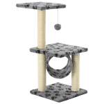Draskyklė katėms su stovais i&scaron; sizalio, 65cm, pilkos sp. pėdut. CFE2766306