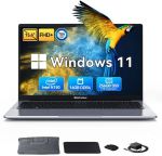 Ne&scaron;iojamas kompiuteris Huidun HiBook 6 Laptop 15.6" FHD+, Intel N150,16 GB RAM 256 GB SSD,Windows 11 Home - QWERT - Pilka