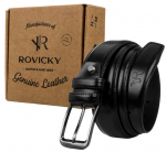 Natūralios odos diržas vyrams Rovicky, juodas