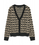 Vero Moda moteri&scaron;kas kardiganas 10314507*01, smėlio spalvos/ juodas