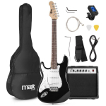 MAX GigKit elektrinės gitaros rinkinys kairiarankiams, juodas