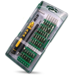 58 viename tikslių atsuktuvų rinkinys su dėklu ir magnetiniais TORX antgaliais (žalias)