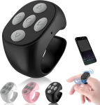 Pir&scaron;tų &bdquo;Bluetooth&ldquo; nuotolinio valdymo pultas &ndash; automatinis įkraunamas slinkimo žiedas, juodas