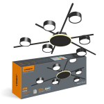 Lubinis &scaron;viestuvas Videx 6 x GX53 ir LED 9W foninis ap&scaron;vietimas, VL-SPF22B-BB