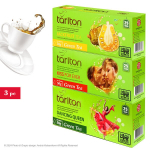 Ceilono žaliosios arbatos rinkinys Džeksfrutas, Bučinys amžinai, &Scaron;okanti karalienė, Tarlton, 3x (2g x 25vnt.), mai&scaron;eliuose