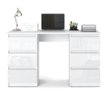 Ra&scaron;omasis stalas Hurtownia-Mebli Ofi, Blizgi Balta, 120 cm, Skandinavi&scaron;kos modernus loft