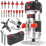 RED TECHNIC 850 W frezavimo staklės RTFGW0145 su LED, 15 frezų rinkiniu ir lagaminu