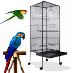 Didelis aviarijos narvas ant ratukų papuo&scaron;alams, kanarijų pta&scaron;eliams ir egzotiniams pta&scaron;eliams