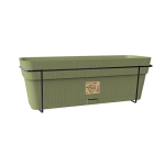 Stefanplast balkono gėlių vazonas 2168402 50x18x17cm, žalias, metalinis laikiklis, vandens talpa, 9,5l, 100% perdirbamas