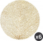 Apvalus padėkliukų rinkinys, 6 vnt., 38 cm skersmens, auksinės spalvos