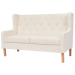 Dvivietė sofa, audinys, kreminė balta spalva