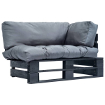 Sodo sofa su pagalvėlėmis, juoda/pilka