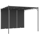 Sodo pavėsinė su &scaron;onine užuolaida, 3x3x2.25 m, juoda