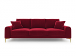 Keturvietė sofa Mazzini Sofas Madara, raudona/auksinės spalvos