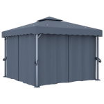Pavėsinė su užuolaidomis Pop-up, antracito spalvos, 3x3m