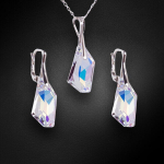 Sidabrinis papuo&scaron;alų rinkinys su Swarovski kristalais moterims DiamondSky Hyperborea Aurore Boreale