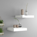 vidaXL Pakabinamos lentynos, 2vnt., baltos, 23x23,5x3,8cm, MDF