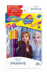Spalvoti pie&scaron;tukai su drožtuku Colorino Disney Frozen II, trikampiai, 12 vnt./24 spalvų