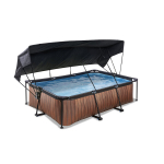 Karkasinis baseinas su filtru ir stogeliu Exit Wood 220x150x65 cm, rudas