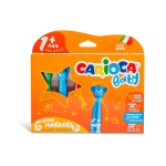 Flomasteriai mažyliams Carioca Baby Teddy Markers 1+, 6 spalvų