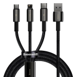 Universalus USB kabelis, juodas