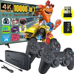 Žaidimų konsolė Belaidė klasikinių TV žaidimų konsolė HappyJoe Y3 Lite 10000 Games + 1200 Russian games
