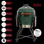 Keraminė kepsninė TunaBone Kamado Pro L, 61 cm, žalia