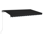 Rankiniu būdu i&scaron;traukiama markizė su led vidaXL, antracito, 400x350cm