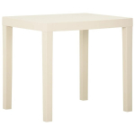 vidaXL Sodo stalas, baltos spalvos, 79x65x72cm, plastikas