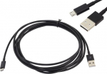 Usb 2.0 laidas Microusb, 3m, juodas