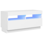 Televizoriaus spintelė su LED ap&scaron;vietimu, 80x35x40 cm, balta