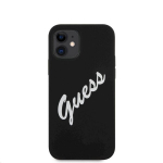Guess Silicone Vintage Script Cover, skirtas iPhone 12 mini 5.4, juodas