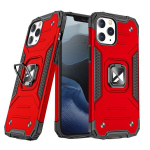 Apsauginis dėklas su magnetiniu laikikliu skirtas iPhone 13 Pro, raudonas