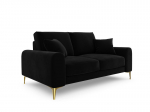 Dvivietė sofa Mazzini Sofas Madara, veliūras, juoda/auksinės spalvos