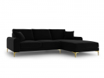 Mink&scaron;tas kampas Mazzini Sofas Madara, veliūras, juodas/auksinės spalvos