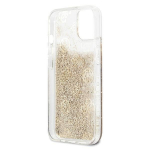 Guess GUHCP13SLGPEGO iPhone 13 mini 5.4 aukso/aukso spalvos deklas Peony Liquid Glitter