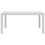 Sodo stalas, baltas, 150x90x75cm, grūdintas stiklas/poliratanas