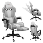 Žaidimų kėdė Huzaro Force 4.7 white mesh su kojų atrama, balta