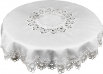 Apvali, dėmėms apspari staltiesė G01-01, balta, 60 cm