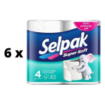Tualetinis popierius SELPAK, 3 sluoksniai, 18.6 metrai, 150 lapelių, 4 vnt. x 6 vnt. pakuotė