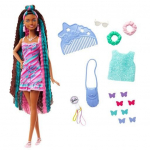 Lėlė Barbie Totaly Hair juodais plaukais