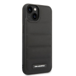 Karl Lagerfeld Quilted Puffy Metal Logo Case skirtas iPhone 14 Plus, juodas