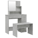 Kosmetinio staliuko komplektas, 86,5x35x136cm, betono pilka
