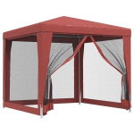 Proginė palapinė su 4 sienomis, HDPE, 2,5x2,5m, raudona
