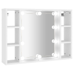 Veidrodinė spintelė su led ap&scaron;vietimu, balta, 76x15x55cm