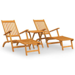 Lauko terasos kėdės su pakojomis ir staliuku, Akacijos masyvas